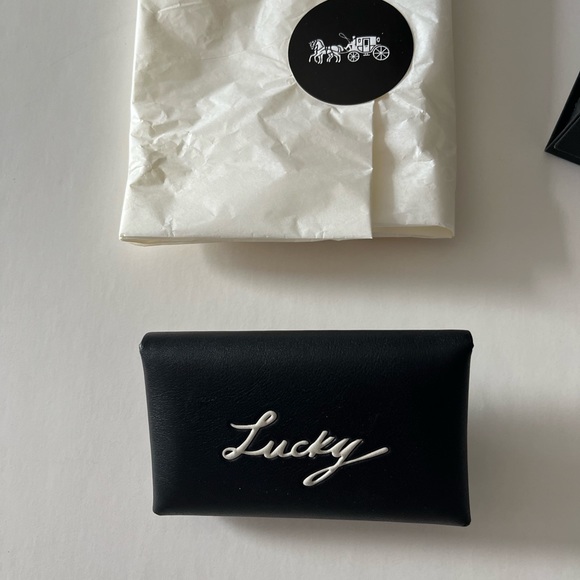 Coach “Lucky” Black Leather Small Wallet / Card holder -Brand New - Picture 4 of 5